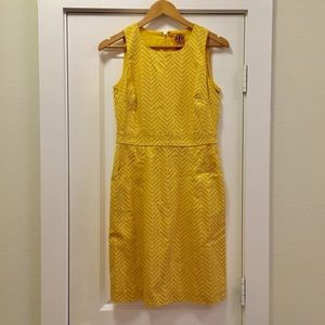 Tory Burch sz 4 yellow and white dress